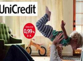 Unicredit reklám képernyőképe, ami kedvező hitelkártyát reklámoz.